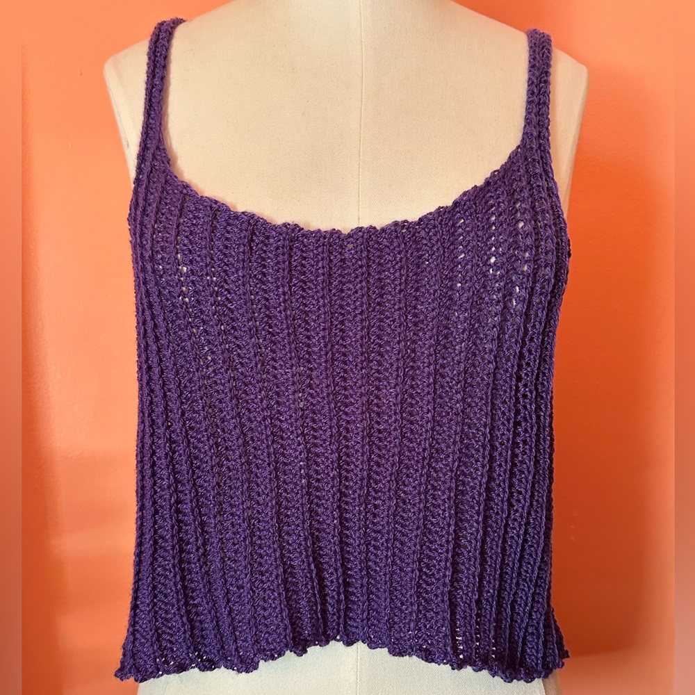 Soft Purple Crochet Women's Tank Top